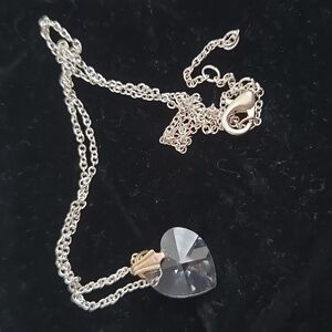 Heart Swarovski Crystal Pendant with silver chain